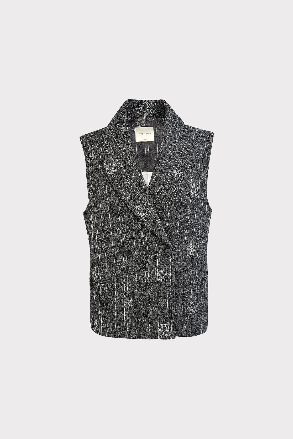 Gilet gessato con ricami