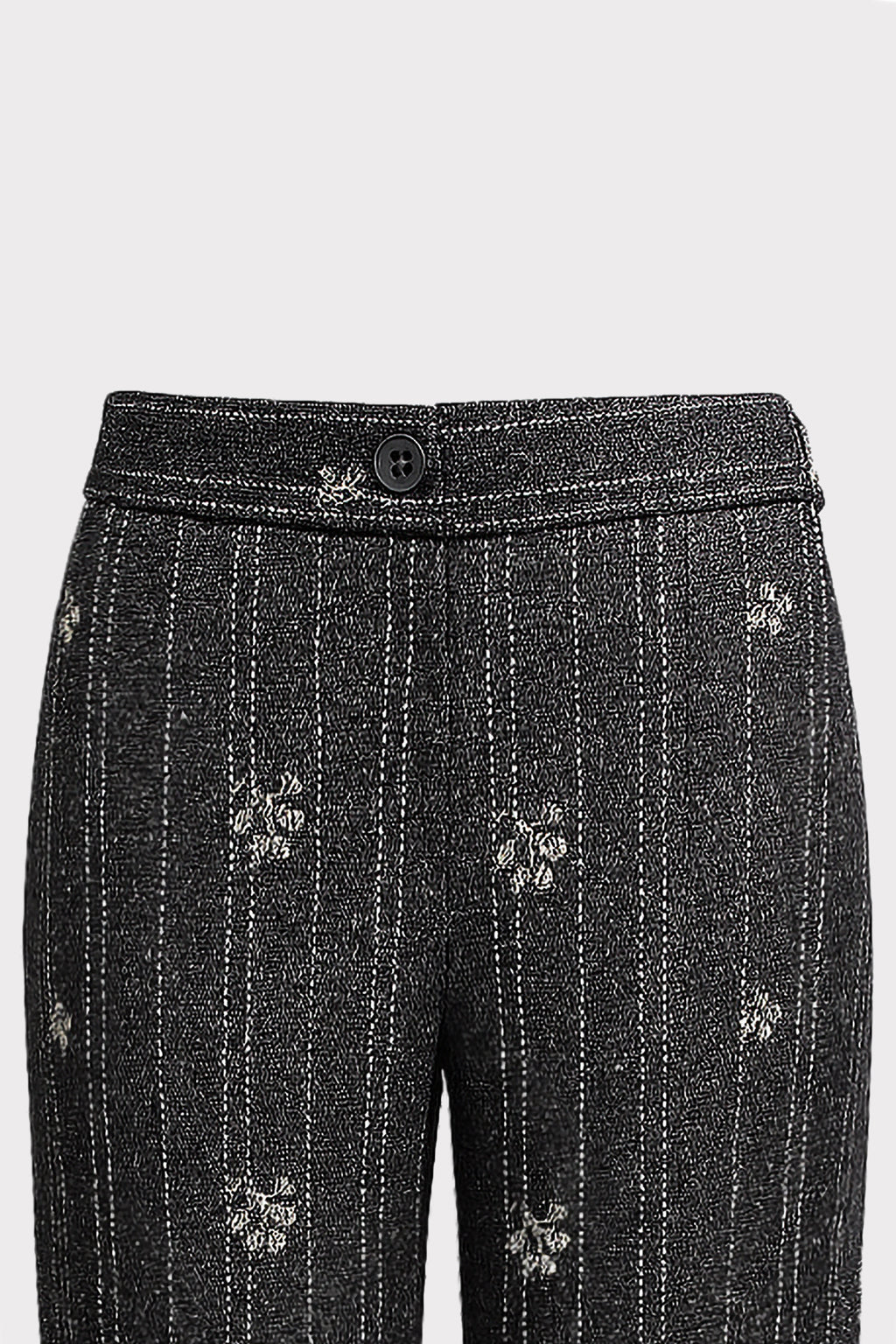 Pantalone gessato con ricami