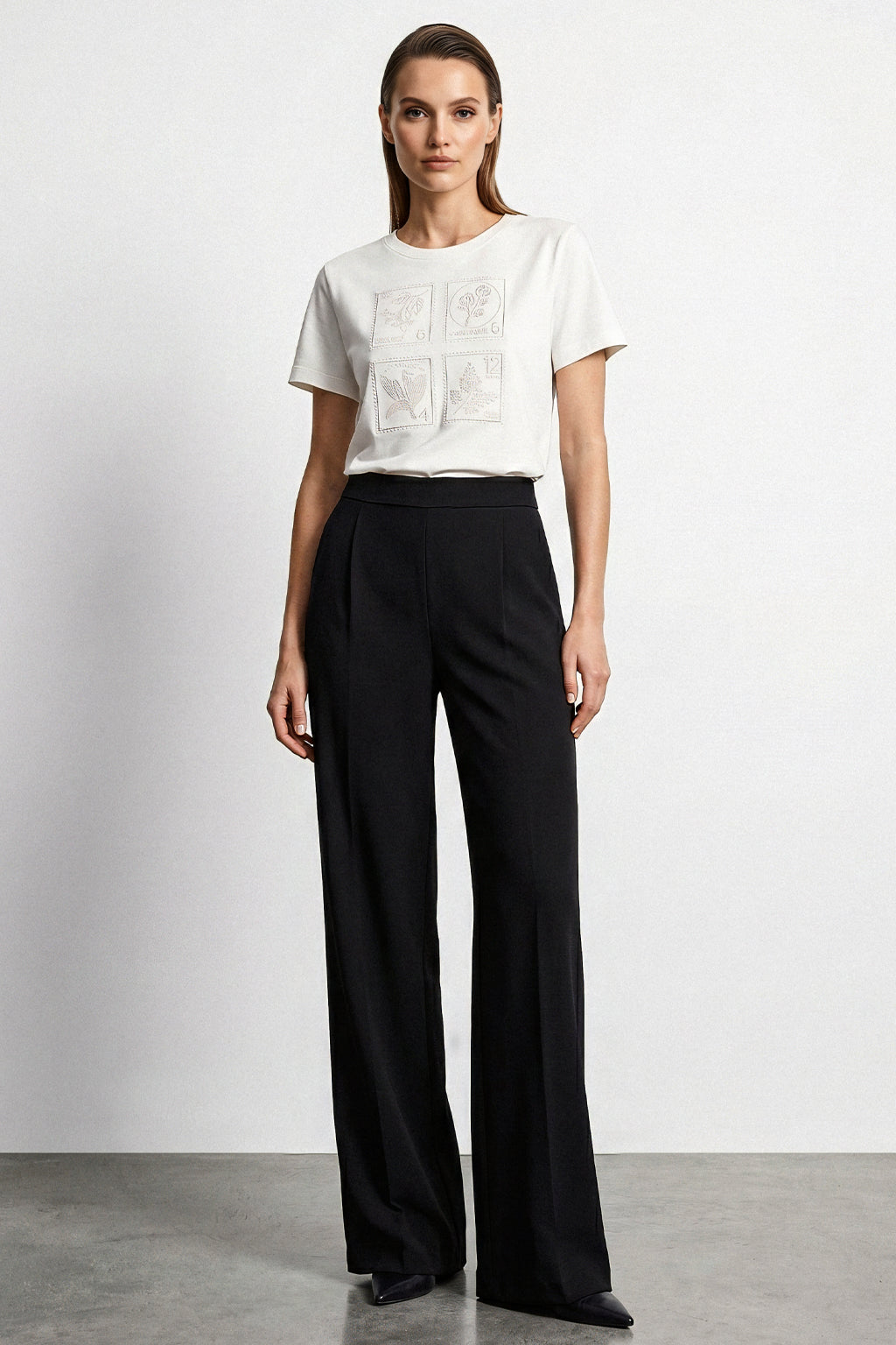 T shirt ricamo geometrico