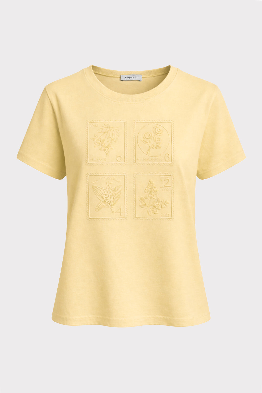 T shirt ricamo geometrico