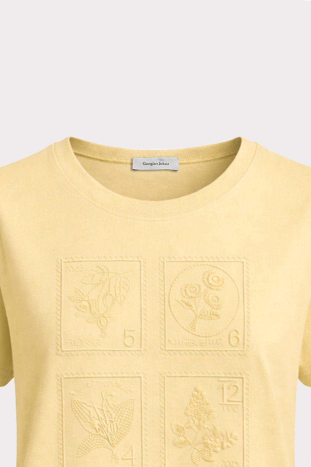 T shirt ricamo geometrico