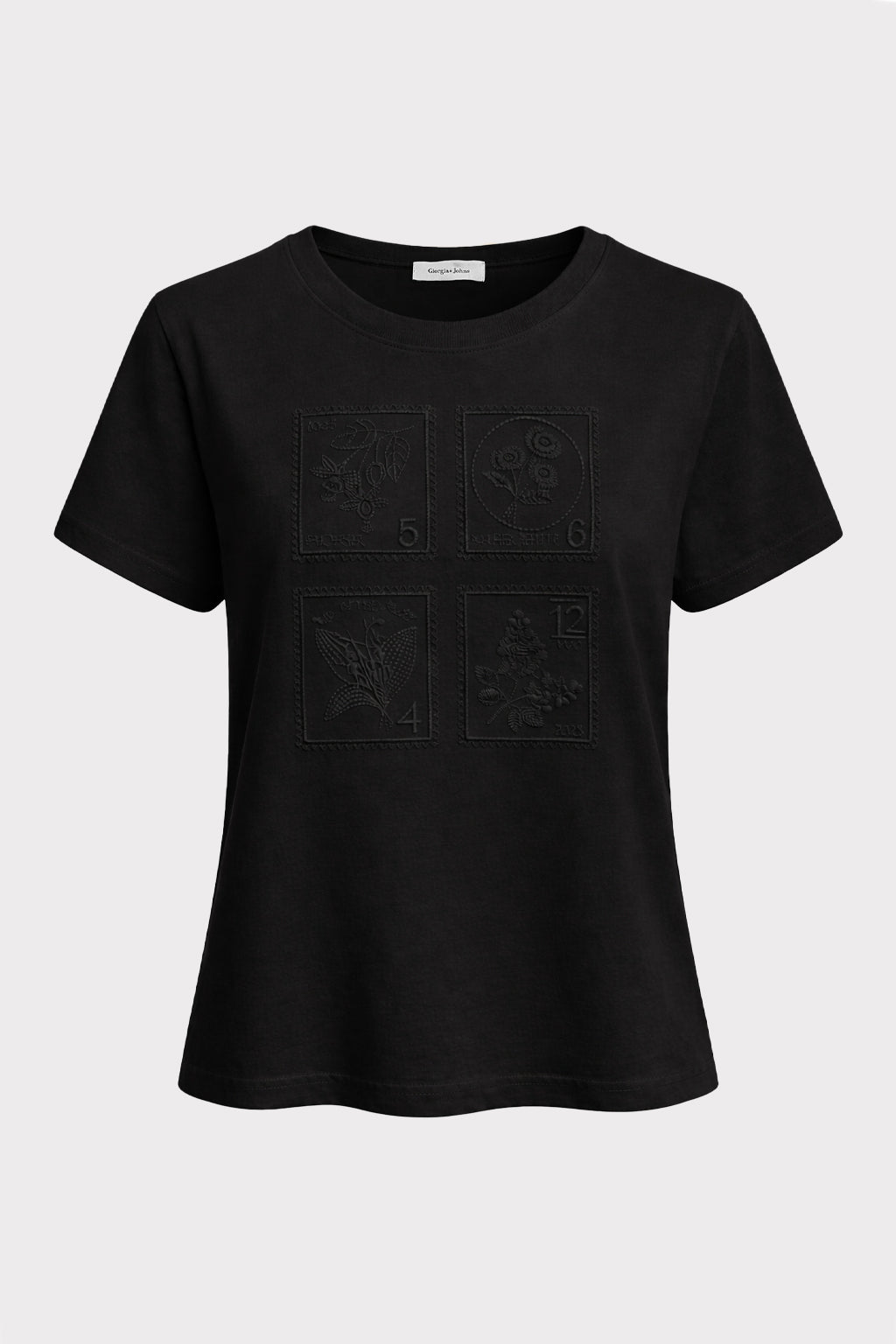 T shirt ricamo geometrico