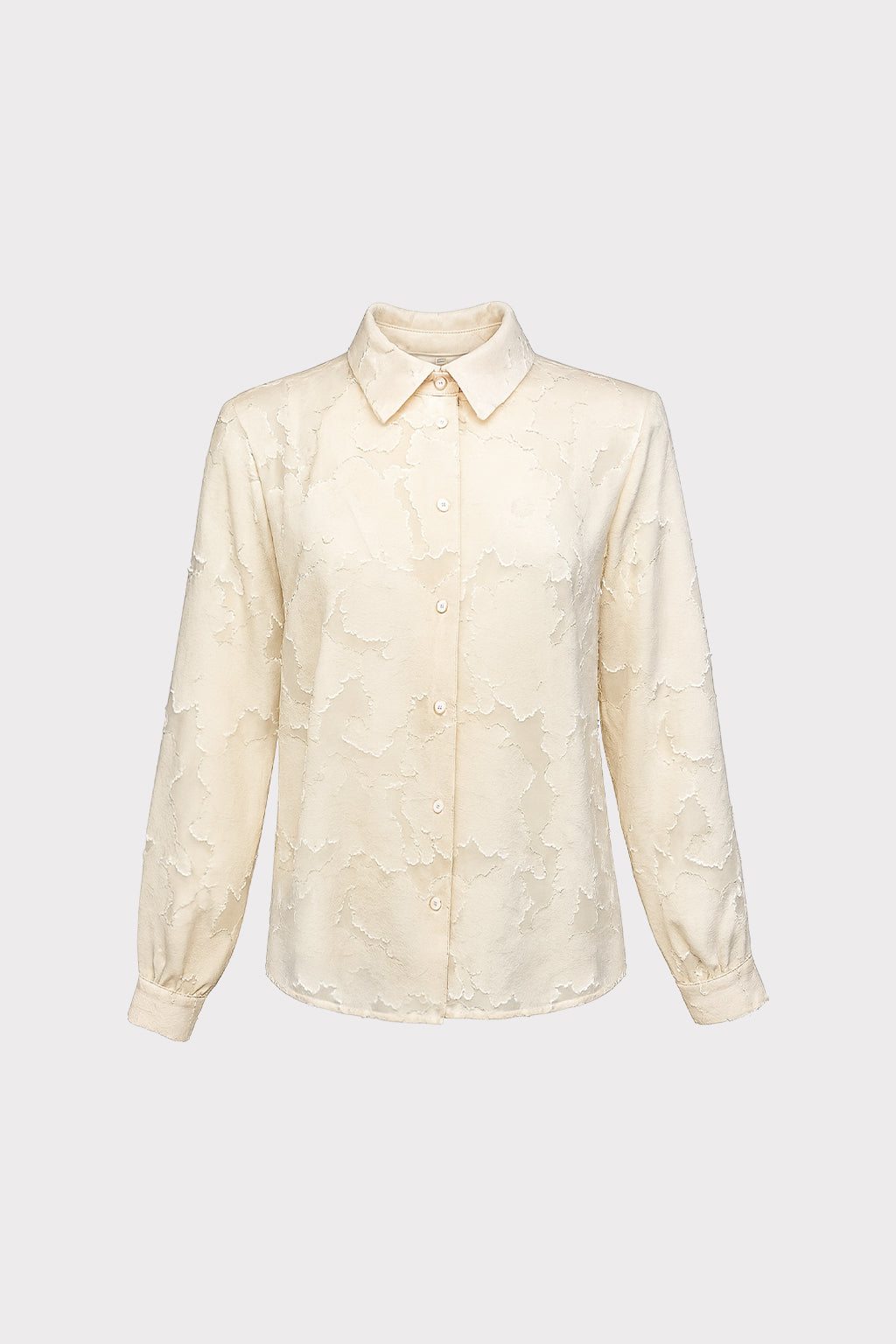 Camicia ricamo effetto foglia