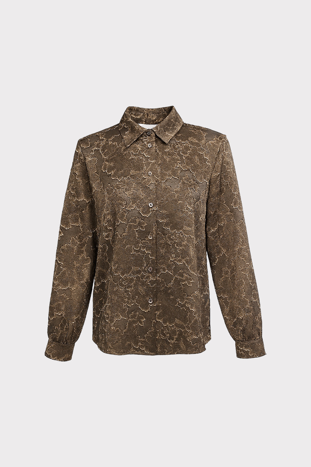 Camicia ricamo effetto foglia