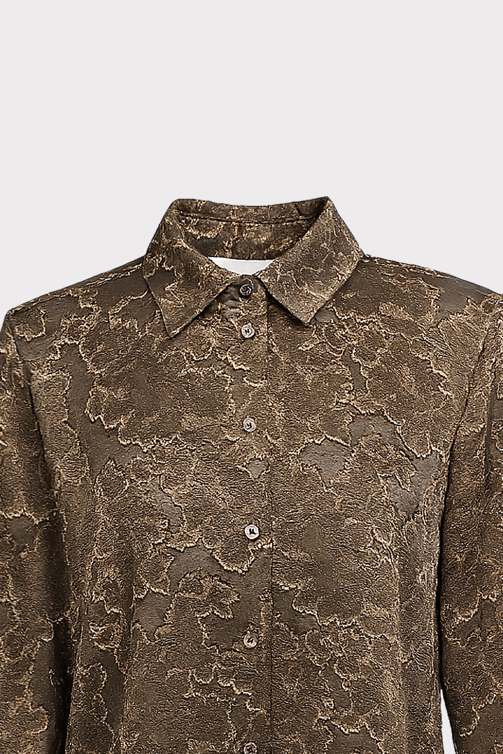 Camicia ricamo effetto foglia