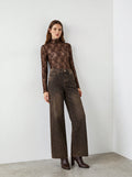 Jeans wide leg a vita alta