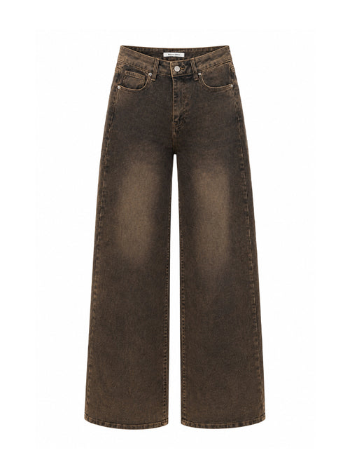 Jeans wide leg a vita alta