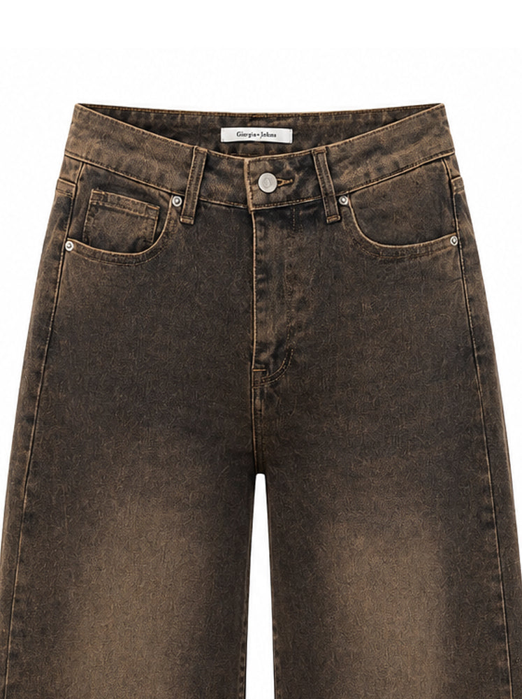 Jeans wide leg a vita alta