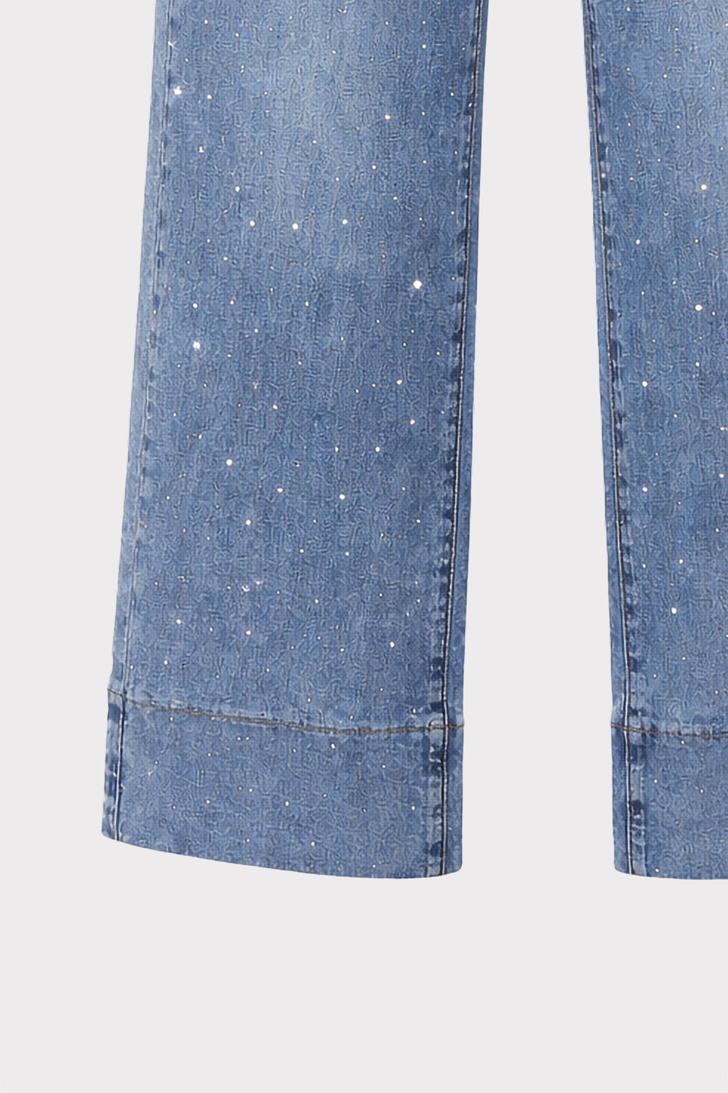 Jeans wide leg con strass