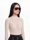 Top a rete con drappeggio laterale