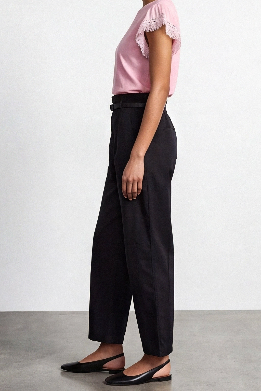 Pantalone wide leg con cintura