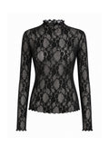 Top con motivo effetto pizzo