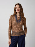 Top in tulle floccato