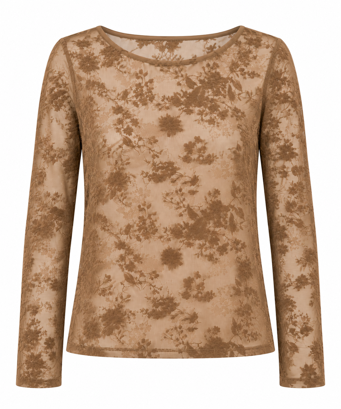 Top in tulle floccato