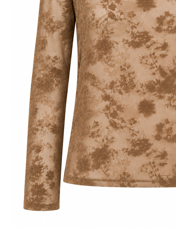 Top in tulle floccato