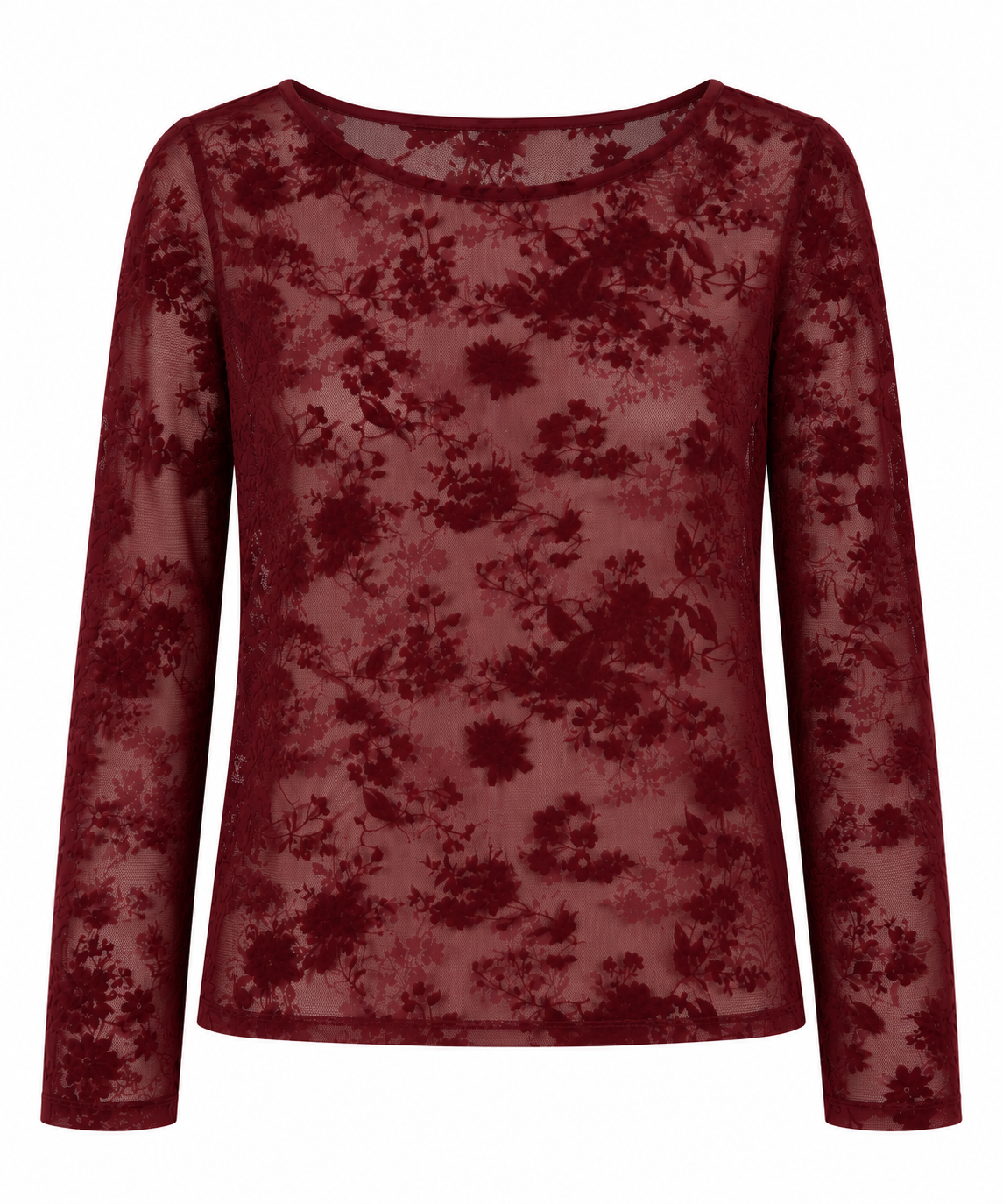 Top in tulle floccato