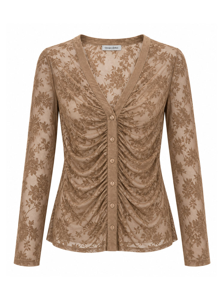 Camicia in tulle floccato