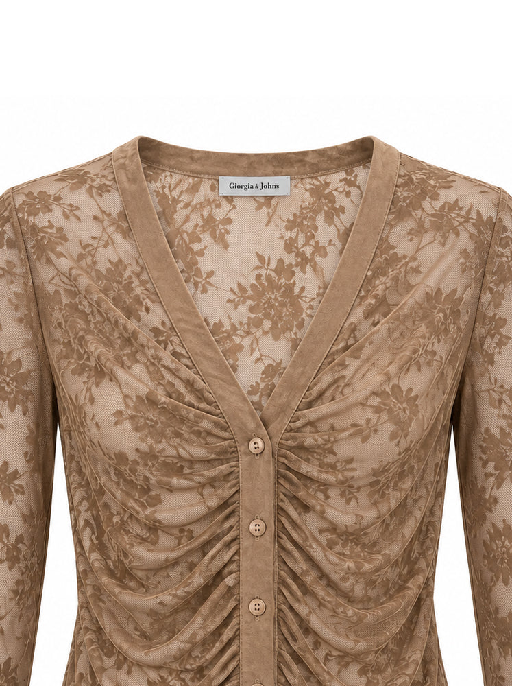 Camicia in tulle floccato
