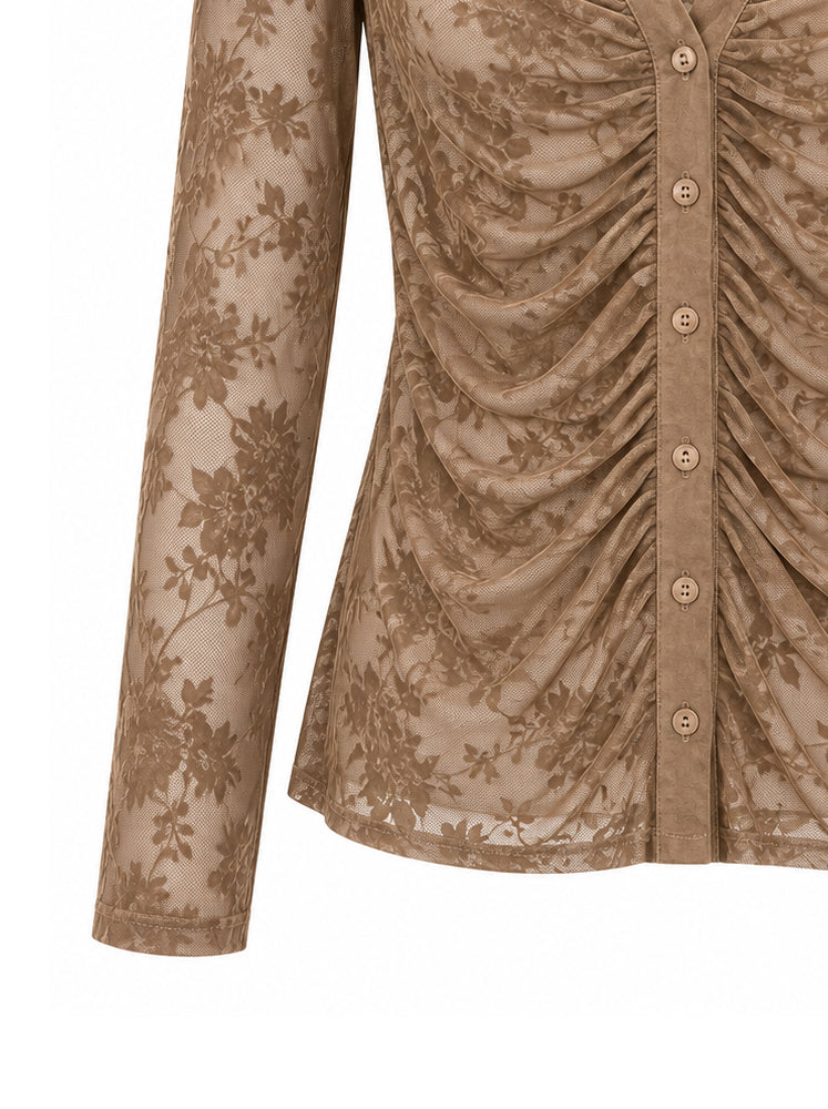 Camicia in tulle floccato
