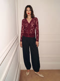 Camicia in tulle floccato