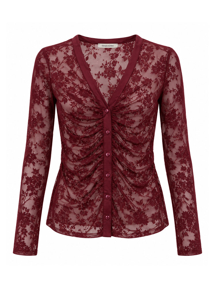 Camicia in tulle floccato