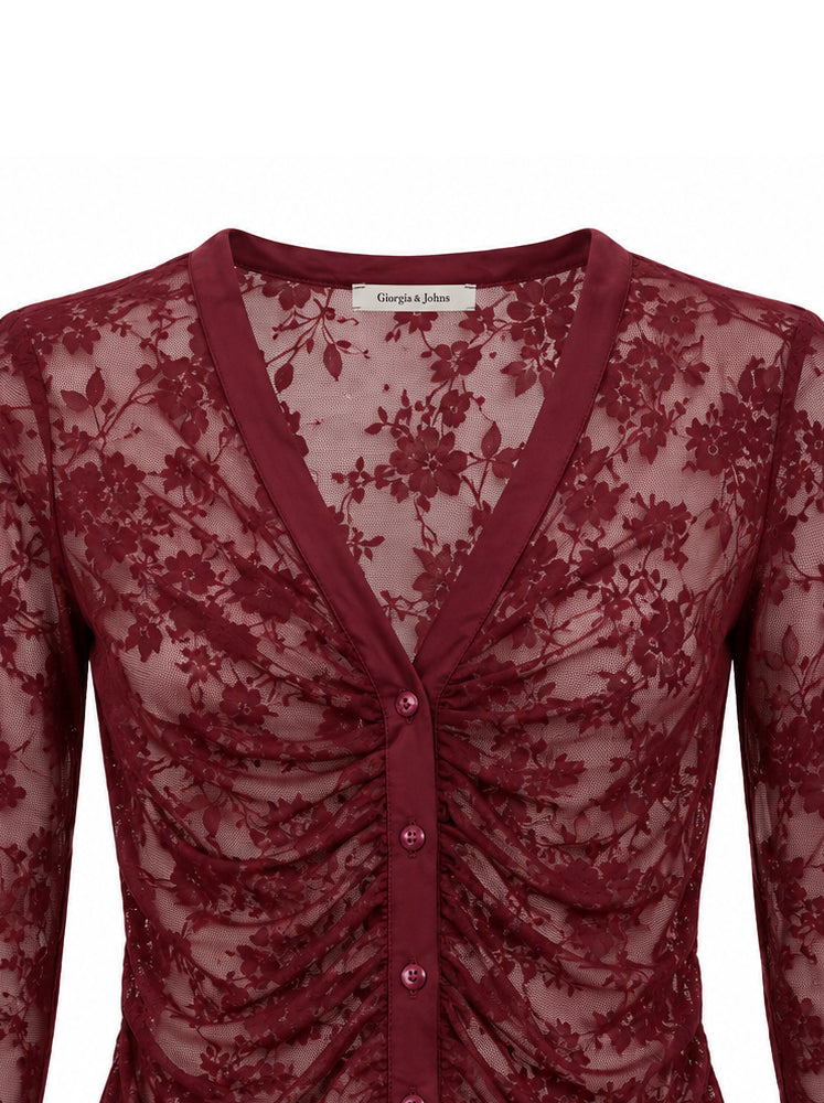 Camicia in tulle floccato