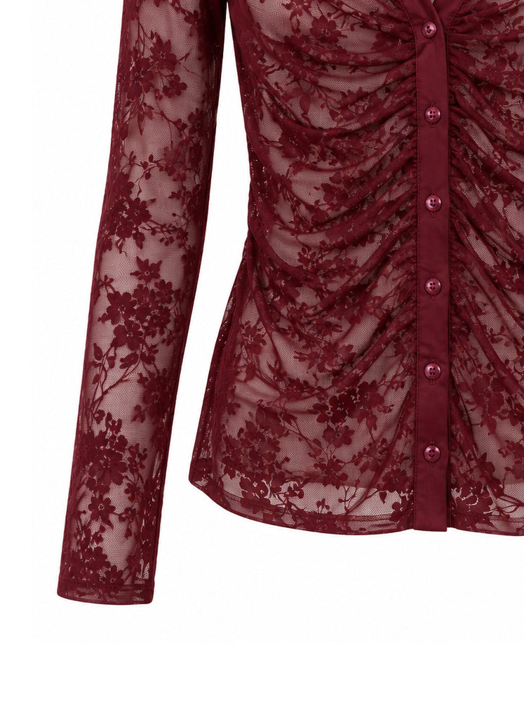 Camicia in tulle floccato
