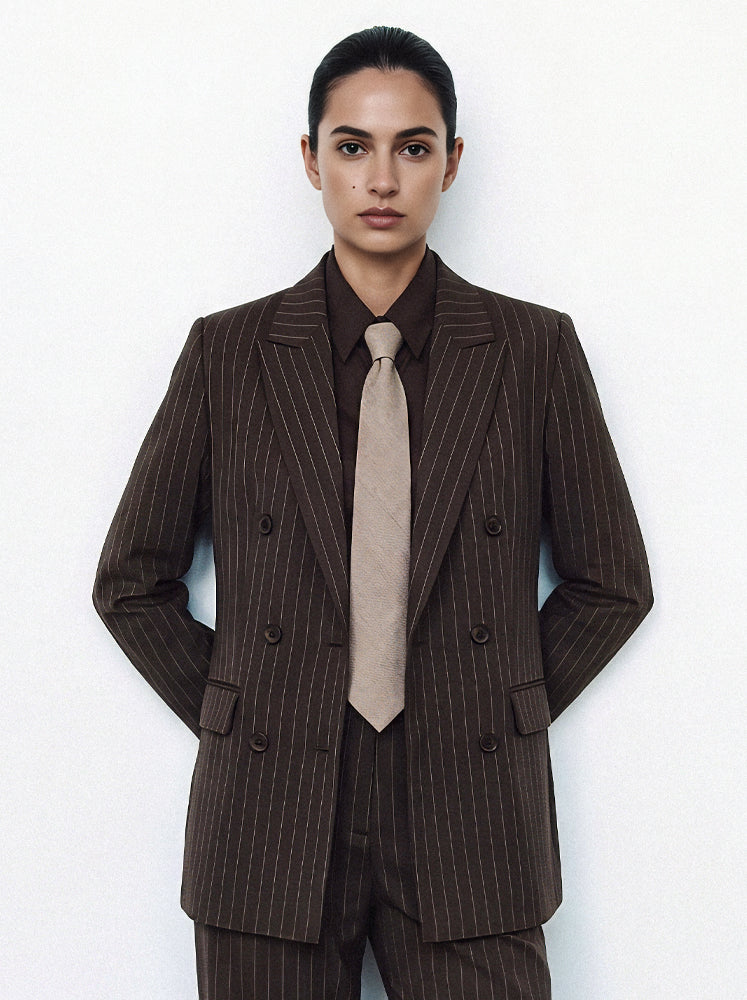 Blazer gessato finta abbottonatura