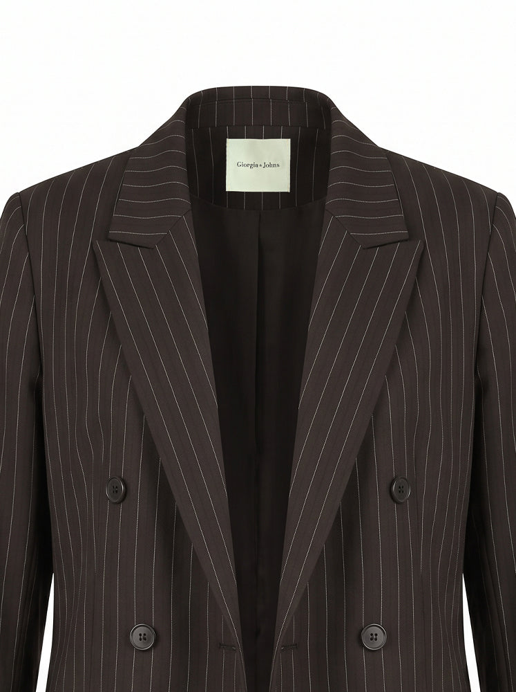 Blazer gessato finta abbottonatura