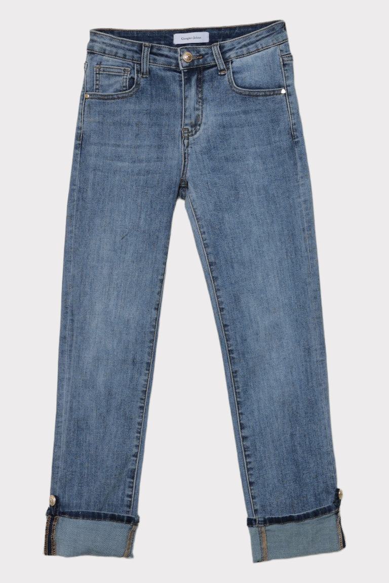 Jeans risvolto e bottoni