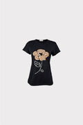 T-shirt fiore e scritta
