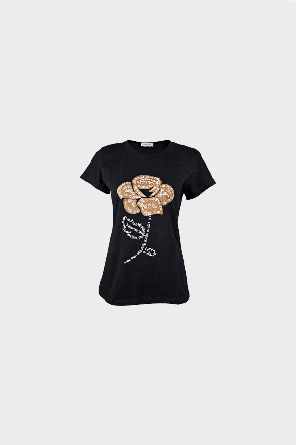 T-shirt fiore e scritta