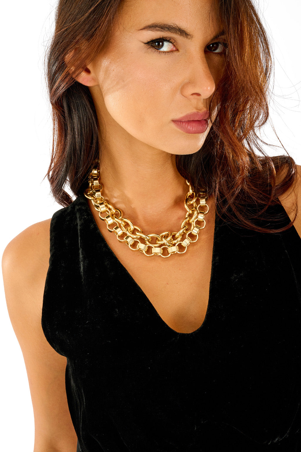 Top in velluto scollo V