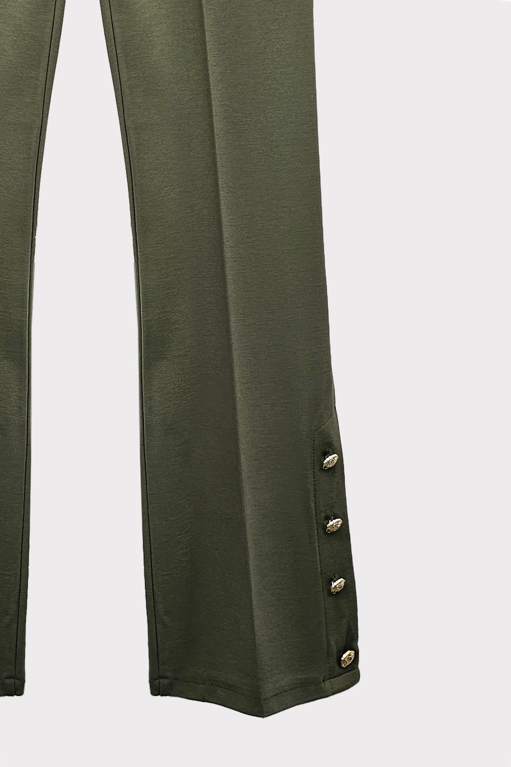 Pantalone zampa bottoni al fondo