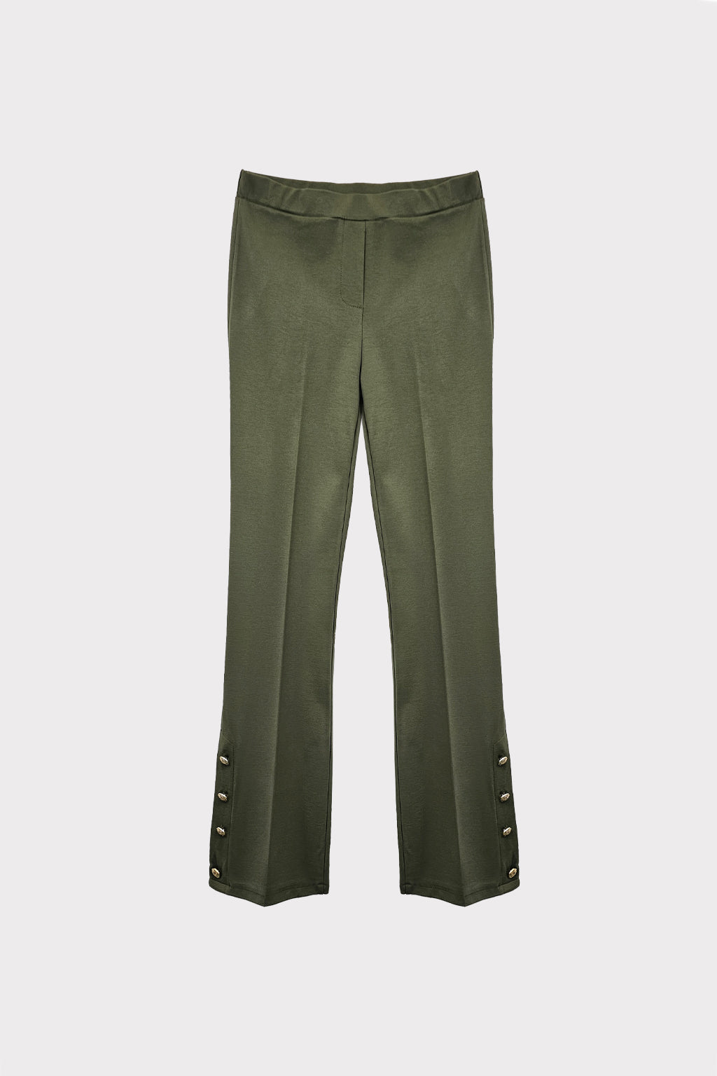 Pantalone zampa bottoni al fondo