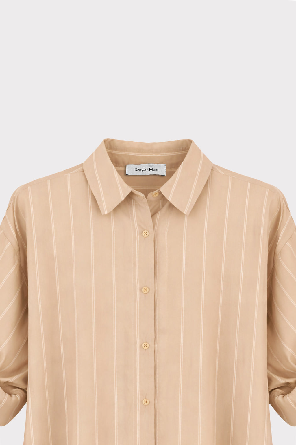 Camicia rigata manica risvolto
