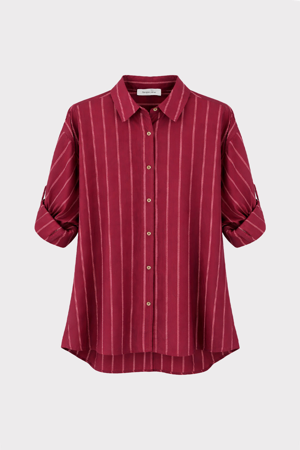 Camicia rigata manica risvolto