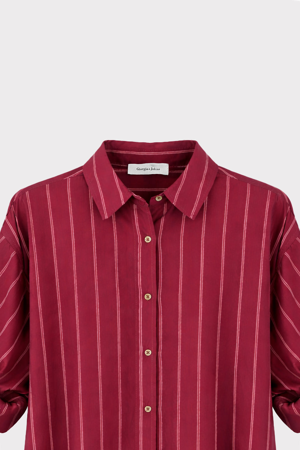 Camicia rigata manica risvolto