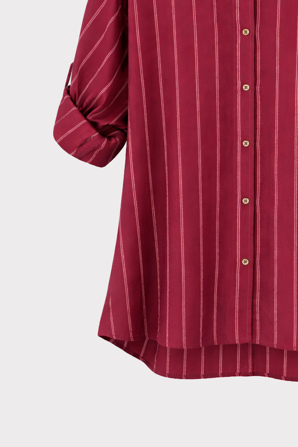 Camicia rigata manica risvolto