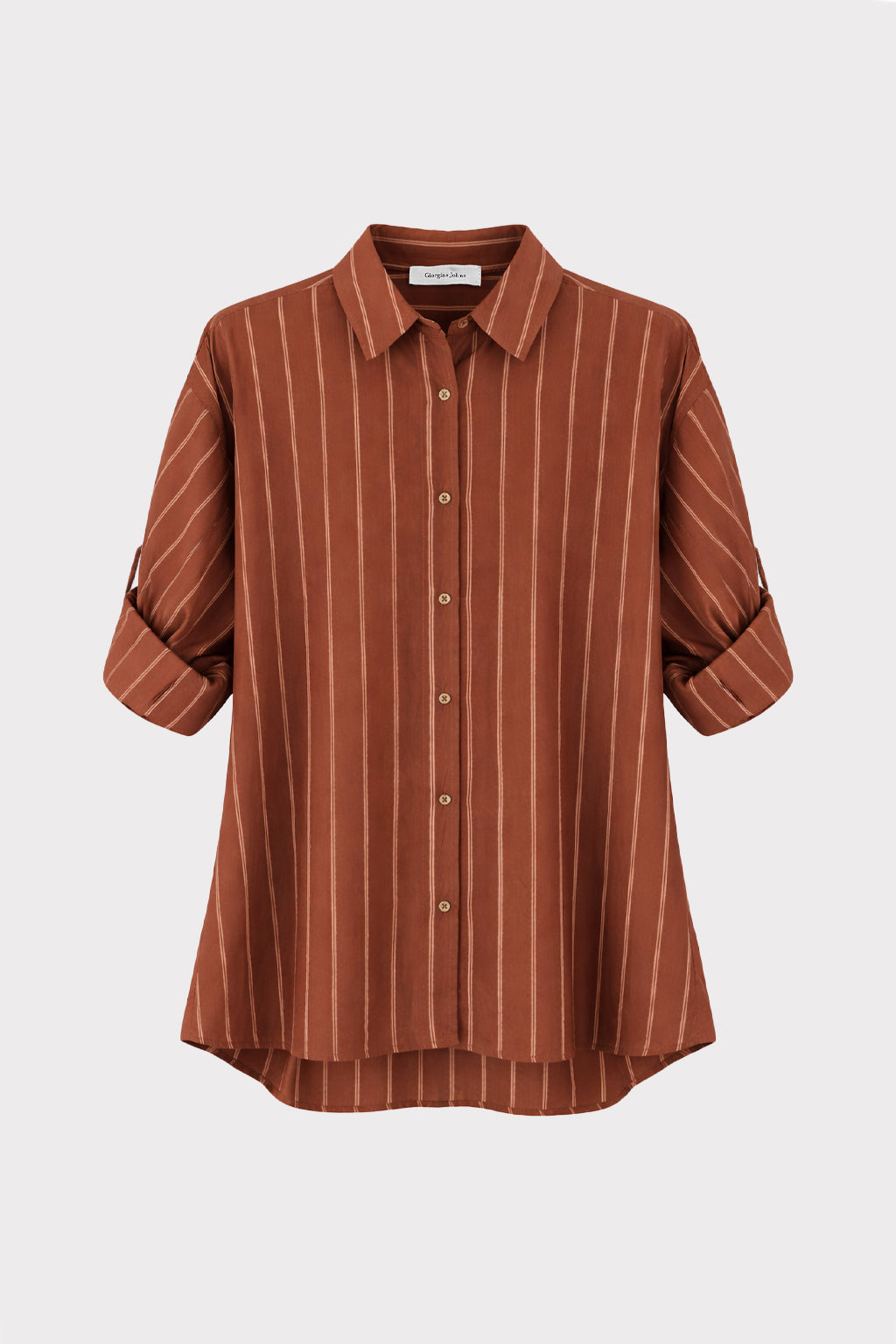 Camicia rigata manica risvolto