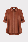 Camicia rigata manica risvolto