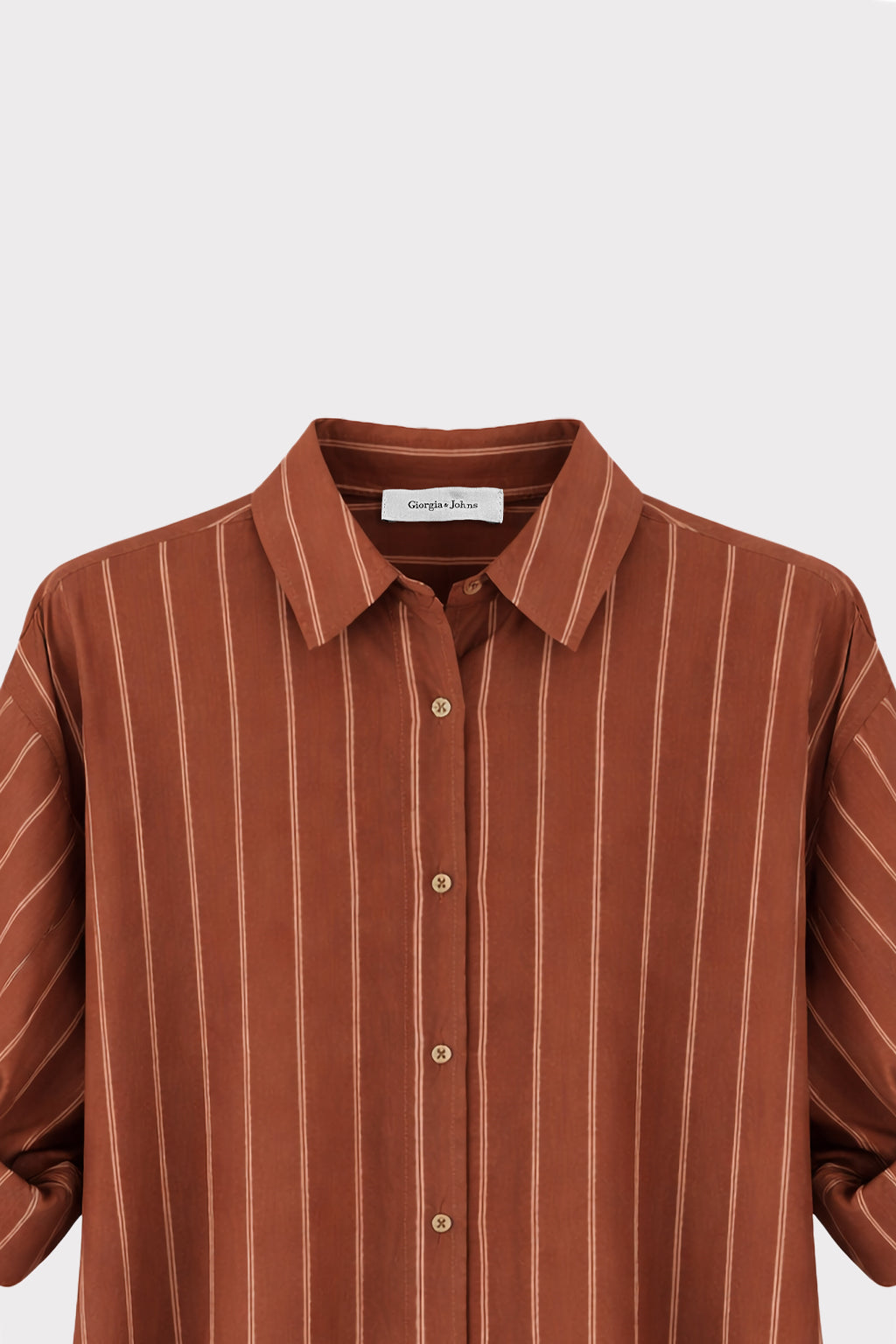 Camicia rigata manica risvolto