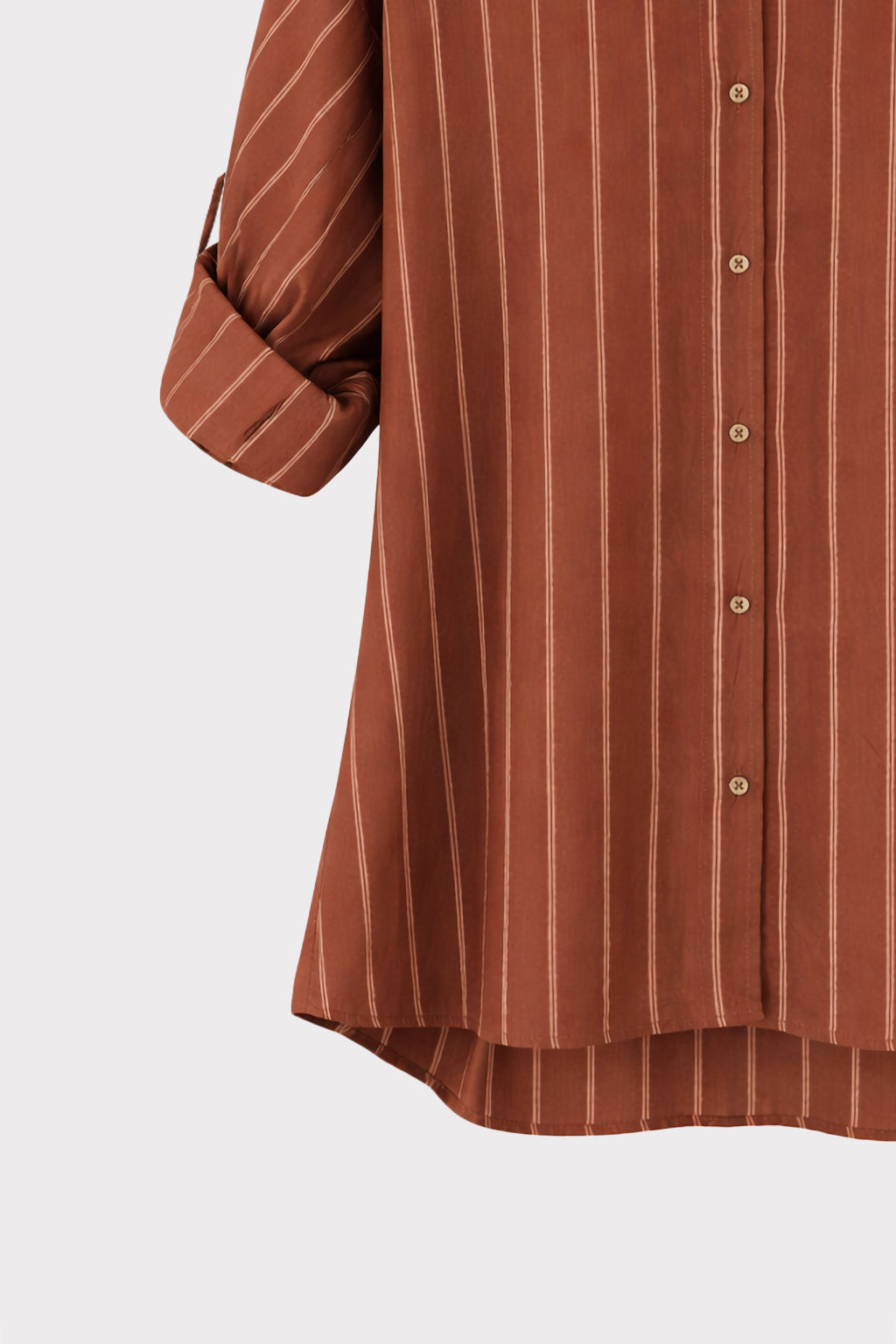 Camicia rigata manica risvolto