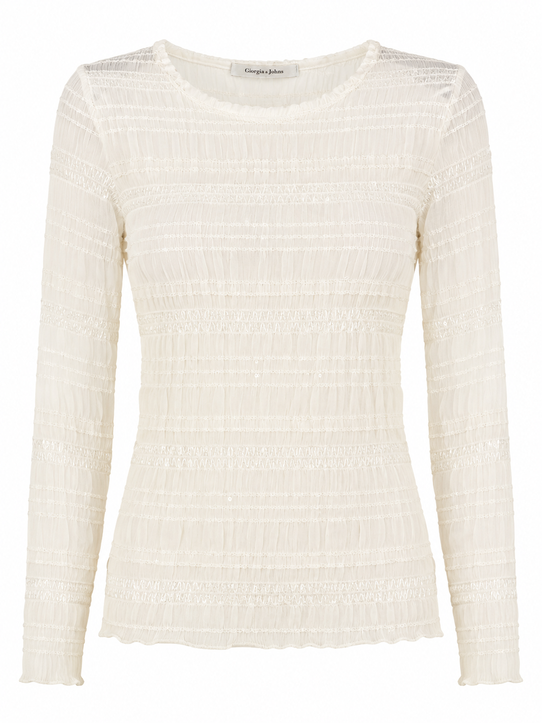 Top in rete plisse' con micropaillettes
