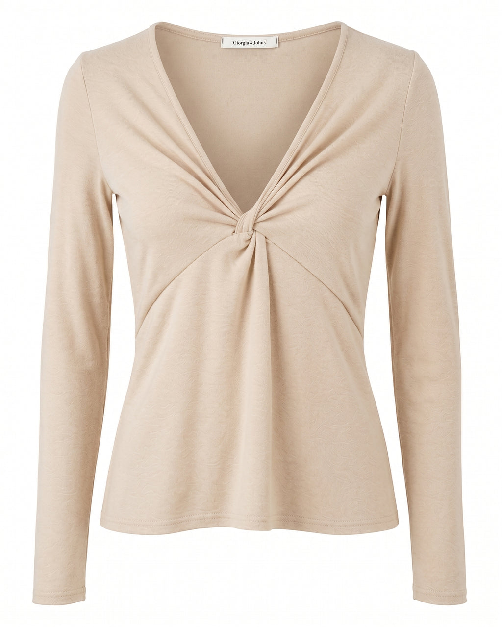 Top in costina scollo a V e nodo centrale