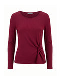 Top in costina con nodo laterale