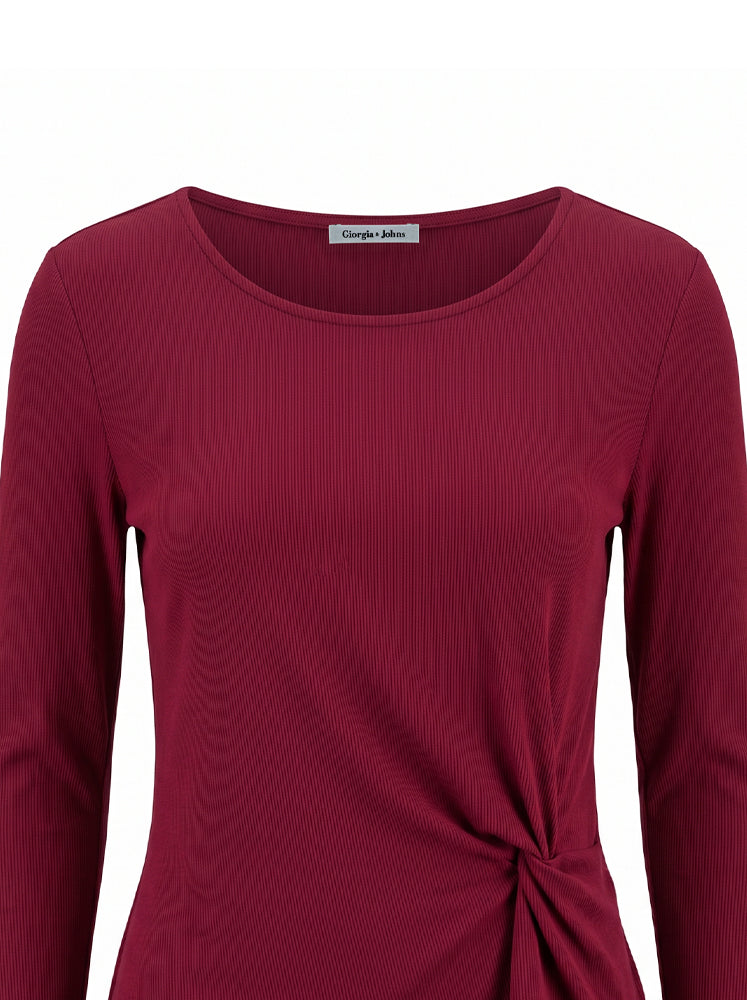 Top in costina con nodo laterale