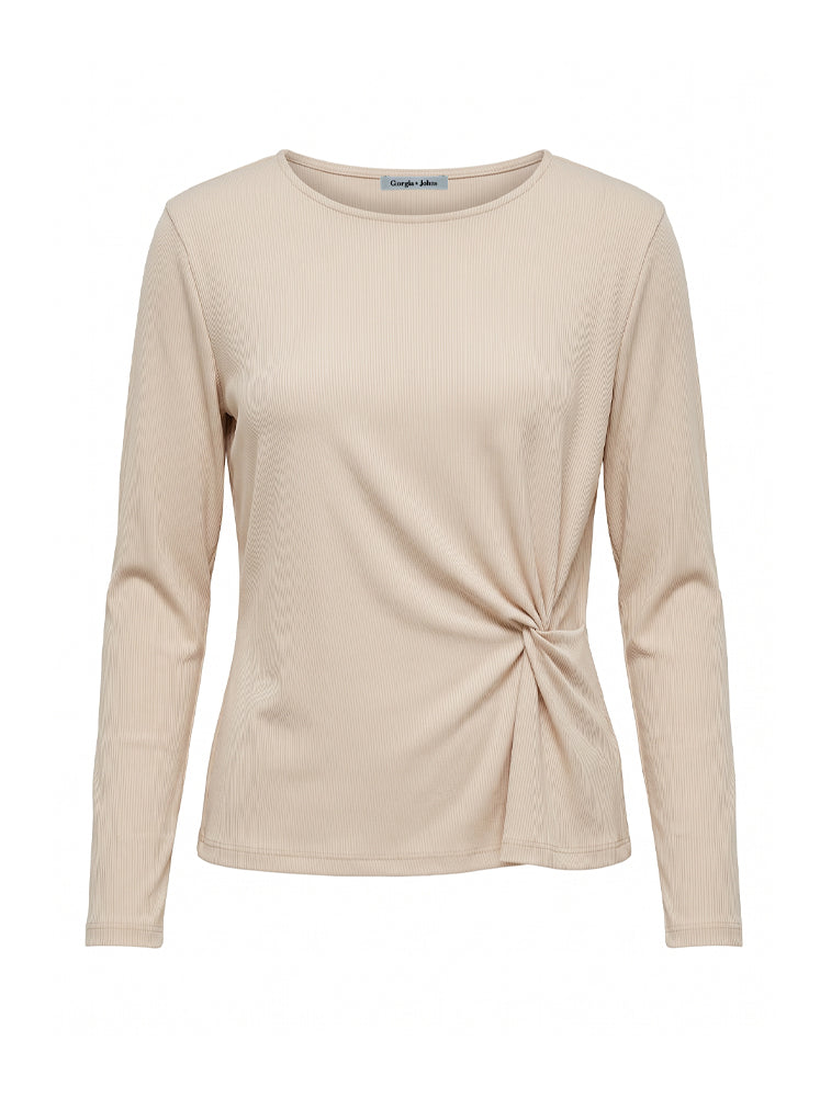 Top in costina con nodo laterale