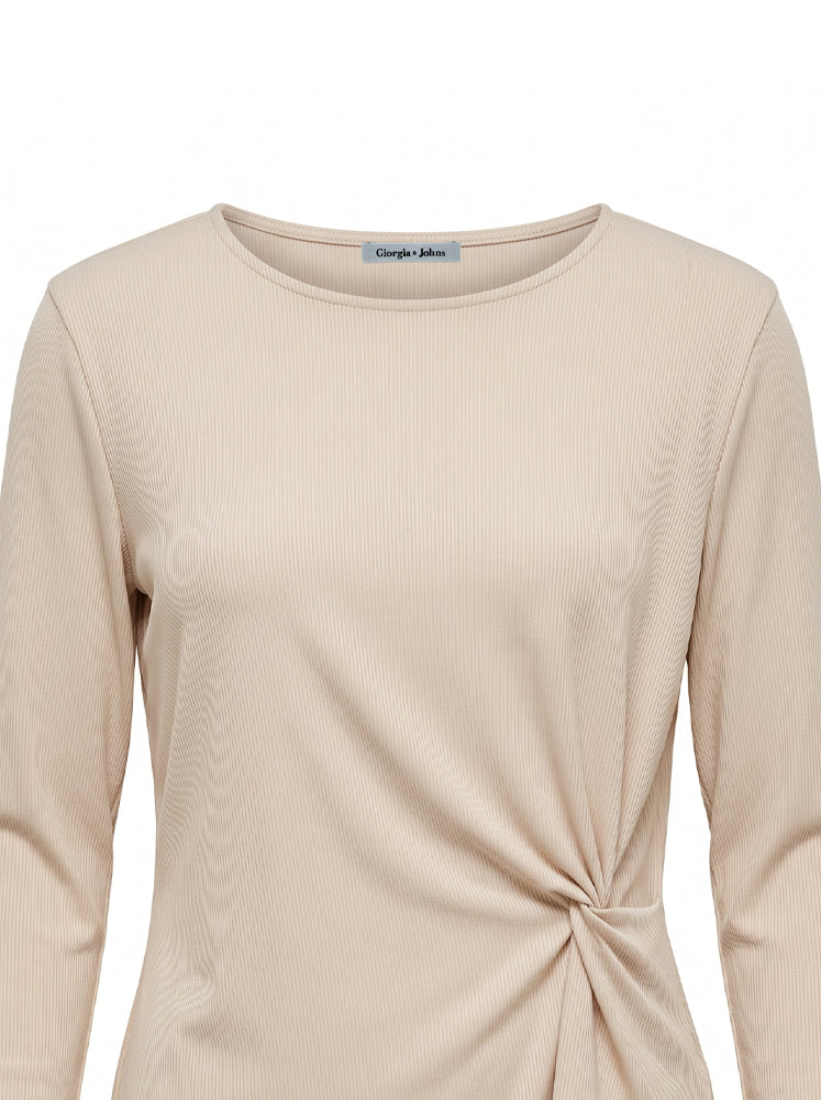 Top in costina con nodo laterale