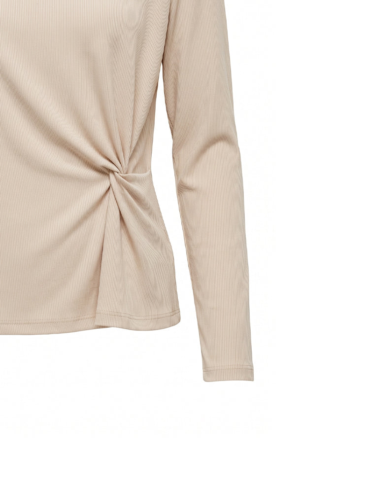 Top in costina con nodo laterale